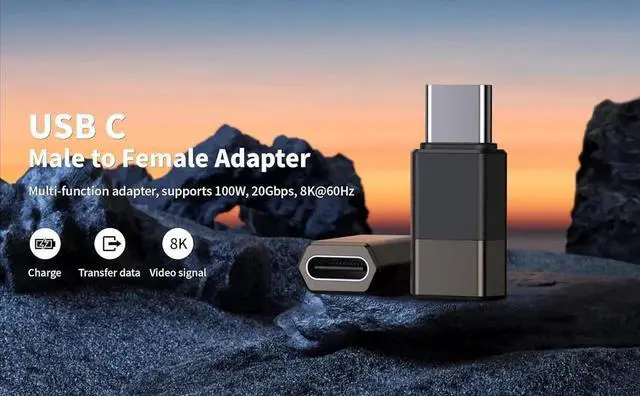 Alt view image 2 of 7 - JAENFONG 2 Pack USBC to USB C Adapters Zinc Alloy Adapters USBC Female to USB-C Male OTG Adapter Compatible with Galaxy/LG//Type-C Phones/Tablets and More Devices.