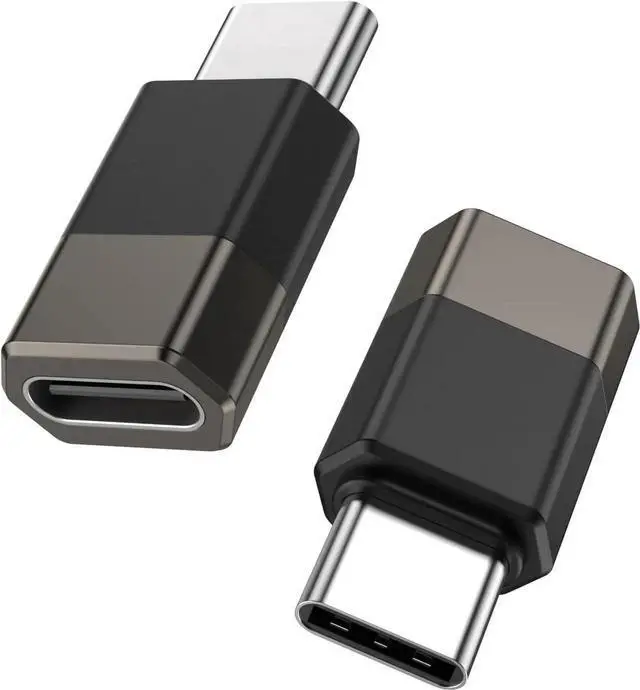 Main image of JAENFONG 2 Pack USBC to USB C Adapters Zinc Alloy Adapters USBC Female to USB-C Male OTG Adapter Compatible with Galaxy/LG//Type-C Phones/Tablets and More Devices.