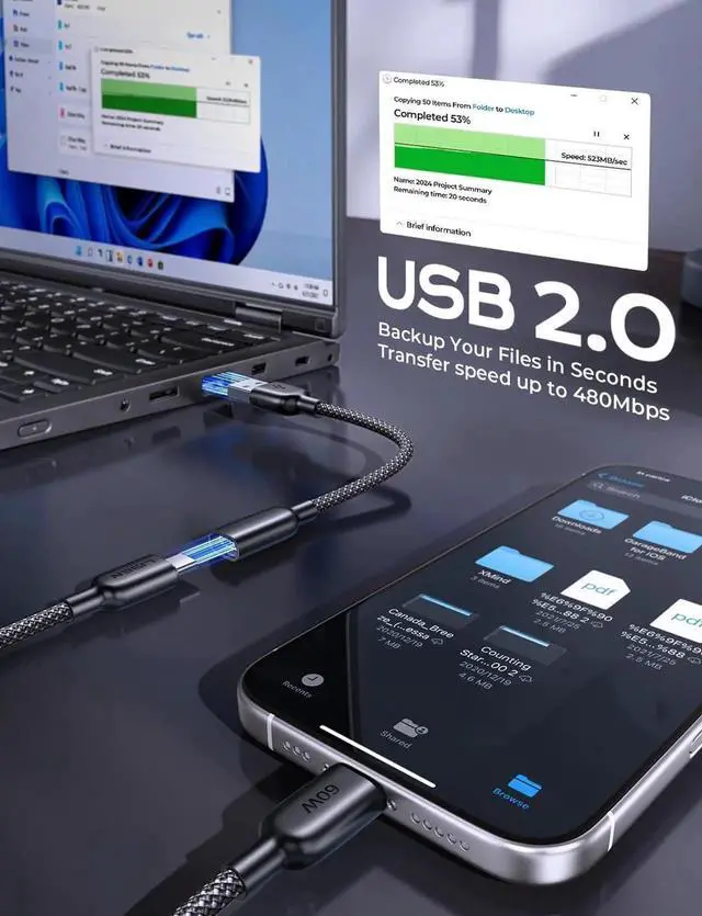 Alt view image 3 of 7 - JAENFONG USB C Cable to Lighting Fast 4 in 1 Multi Charging Cable [4 Pack] 2*USB C to USB C 6.6FT 1*Lighting Extension Cable+1*C Female to USB A 1.6FT for iPhone 16/15/14 Pro max S25/24/23