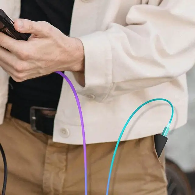 Alt view image 6 of 7 - JAENFONG Lightning Cable MFi Certified iPhone Charger Cable Nylon Braided Charging Cord Lightning to USB A Cable for iPhone and More 3.3ft (Blue)