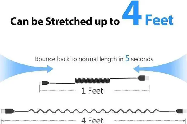 Alt view image 6 of 6 - JAENFONG Coiled Lightning Cable for Car 2 Pack Coil iPhone Charger Cable Compatible with iPhone 12Pro Max/12Pro/12/11/XS/XS Max/XR/X/8/8 Plus/iPad/iPod - Black