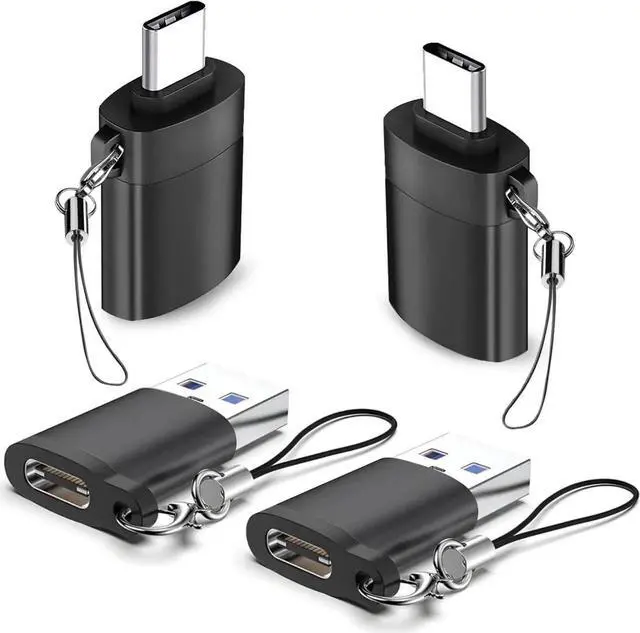 Main image of JAENFONG 4 Pack USB to USB C Adapter 2Pack Type C Female to A Male Converter2Pack USB C Male to USB 3.0 Female OTG Converter for Watch Ultra 8 9 iPhone 16 15 Pro Max 14 13 AirPods S24S Black