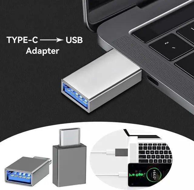 Alt view image 5 of 6 - JAENFONG USB to USB C Adapter 4-Pack [2 Type C Female to A Male Charger Converters] & [2 USB C Male to USB Female] for Watch Ultra 8 9 iPhone 15 Pro Max 14 13 12 AirPods (Black)