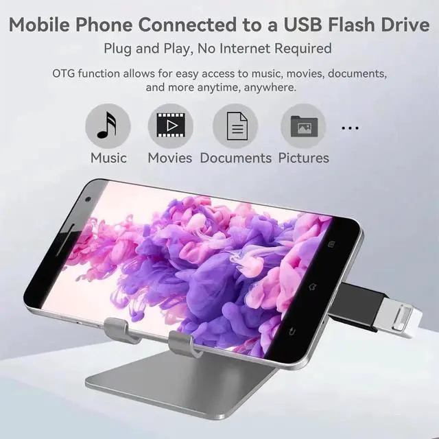 Alt view image 4 of 7 - JAENFONG USB C to USB Adapter 4 Pack Type C Male to USB 3.0 Female OTG Converter Thunderbolt 4/3 to USB Adapter for iPhone 15 Pro Max Plus MacBook Pro Air Galaxy iPad (Grey)