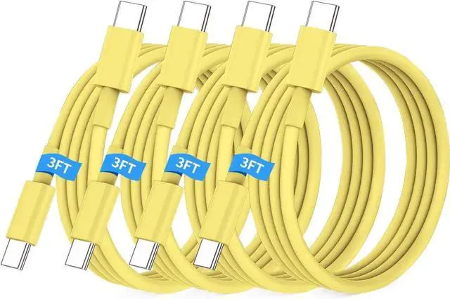 Main image of JAENFONG USB C to USB C Cable 3FT for iPhone 16 15 Charger Cord 4Pack 60W C to C Cable Fast Charging Wire for iPhone 16 15 Pro Plus Pro Max iPad Pro/Air MacBook Pro/Air for Galaxy S24 S23-Yellow