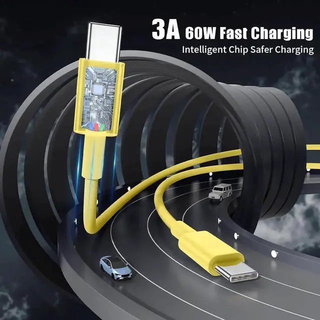 Alt view image 7 of 7 - JAENFONG USB C to USB C Cable 3FT for iPhone 16 15 Charger Cord 4Pack 60W C to C Cable Fast Charging Wire for iPhone 16 15 Pro Plus Pro Max iPad Pro/Air MacBook Pro/Air for Galaxy S24 S23-Yellow