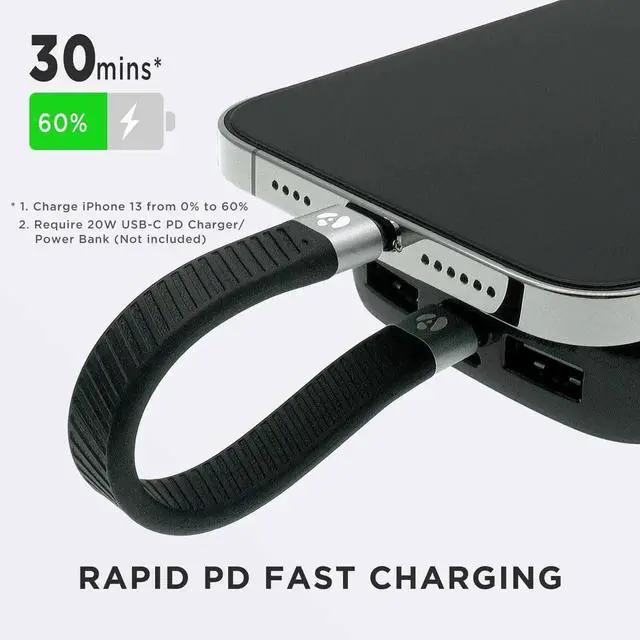Alt view image 5 of 7 - JAENFONG Short USB-C to Lightning Cable 5-inch MFi Certified Fast Charger for iPhone & iPad (Not Compatible with Audio DAC or USB-C iPhone/iPad Models)
