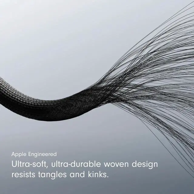 Alt view image 3 of 5 - JAENFONG USB-C to Lightning Woven Cable Fast Charging Durable/Tangle-Free Compatible Charger for Devices w Lightning Ports (20 cm 8 in) - Bolt Black