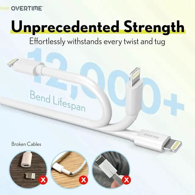 Alt view image 7 of 7 - JAENFONG iPhone Lightning Cable MFI Certified Portable & Smart USB-A to Lightning Charging Cable Fast Charging Cord 4ft iPhone Charger Cord Compatible with iPhone | iPad | iPod - Pack of 2