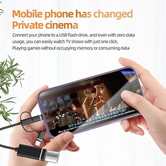 Alt view image 6 of 7 - JAENFONG USB C Lightning USB Male to OTG 3.0 Female Adapter(3 in 1)for Cable for iPhone 16 15 14 Pro max Flash Drive Type C Macbook for iPad Connector Laptop Computer Data Transfer Compatible for