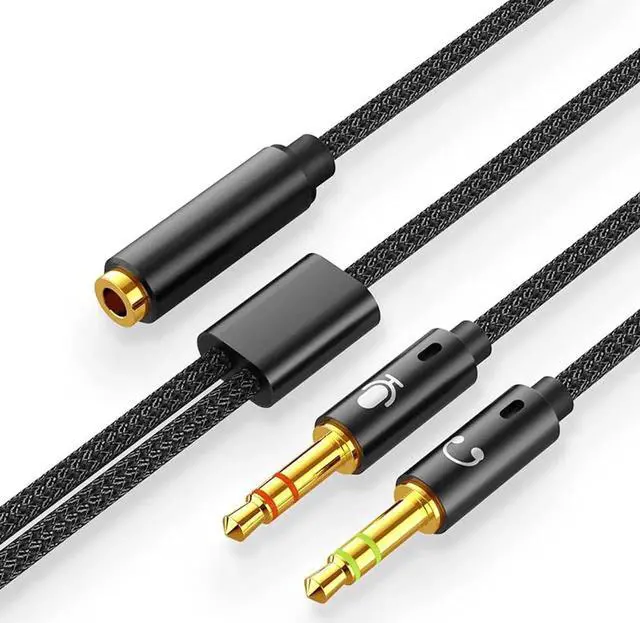 Alt view image 3 of 7 - JAENFONG HIEbee 2 in 1 3.5mm Headphone Splitter Adapter (Microphone + Audio) Female to Male&Male to Female Stereo Jack Y Cable Compatible for PS4 PS5 Nintendo Switch Phone Laptop(3 in 1 Pack)