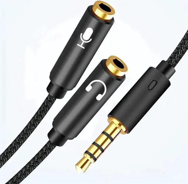 Alt view image 2 of 7 - JAENFONG HIEbee 2 in 1 3.5mm Headphone Splitter Adapter (Microphone + Audio) Female to Male&Male to Female Stereo Jack Y Cable Compatible for PS4 PS5 Nintendo Switch Phone Laptop(3 in 1 Pack)