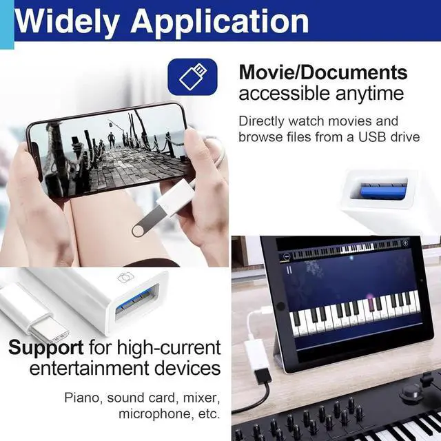 Alt view image 4 of 7 - USB C to USB 3.0 Adapter USB Type C Male to USB Female OTG Cable Adapter Compatible with Camera Card Reader Laptops Tablets Phones Ipad MacBook Galaxy S23/24/25 iPhone 16/15 Full Model