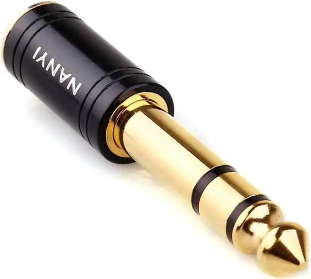 Main image of JAENFONG 1/4 Male to 1/8 Female Stereo Headphone Adapter Connect Cable Upgrade 6.35mm Jack Stereo Socket Male to 3.5mm Jack Stereo Plug Female for Headphone Amp Adapte Black 1-Pack