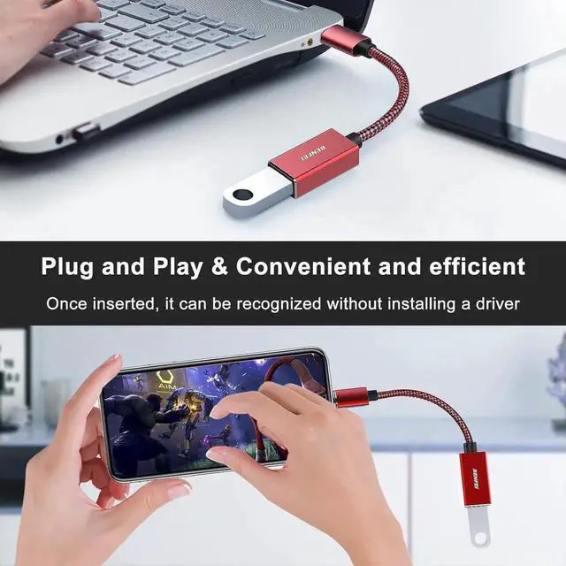 Alt view image 7 of 7 - JAENFONG USB C to USB 3.0 Adapter 2 Pack USB C to A Male to Female Adapter Compatible with MacBook 2022 2021 2020 Galaxy Note 20 Galaxy S20 S21 Google Pixel Nexus and More