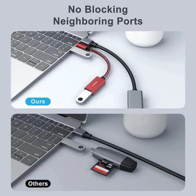 Alt view image 2 of 7 - JAENFONG USB C to USB 3.0 Adapter 2 Pack USB C to A Male to Female Adapter Compatible with MacBook 2022 2021 2020 Galaxy Note 20 Galaxy S20 S21 Google Pixel Nexus and More