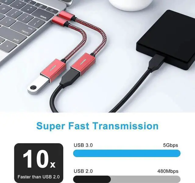 Alt view image 5 of 7 - JAENFONG USB C to USB 3.0 Adapter 2 Pack USB C to A Male to Female Adapter Compatible with MacBook 2022 2021 2020 Galaxy Note 20 Galaxy S20 S21 Google Pixel Nexus and More