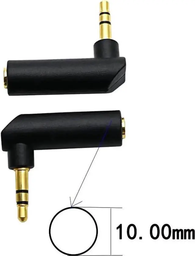 Alt view image 3 of 5 - JAENFONG 3.5mm Angle Male to Female Audio Adapter 90 Degree Right Angle Gold-Plated TRS Stereo Jack Plug AUX Connector Compatible with Headset Tablets MP3 Players Speakers(2 Pack)