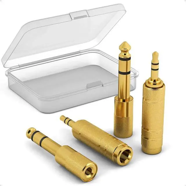 Main image of JAENFONG 3.5mm to 1/4 TRS Adapter Set Audio Converter for Electric Guitar/Keyboard/Mixer/Amp Amplifier/Bass/Headphone/Headset 6.35mm to 1/8 Balanced Jack Connector for Laptop/Tablet/PC