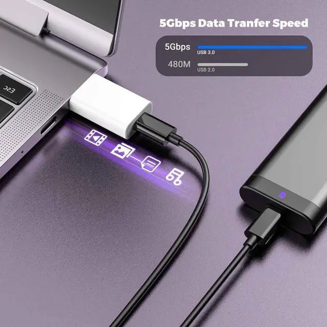 Alt view image 4 of 6 - JAENFONG OTG Adapter4-Pack USB-C Female to USB-A Male Adapter USB to USB C Adapter Compatible with iPhone 16 15 14 13 12 Car MagSafe Watch Mini Wall Plug iPad Galaxy Pixel 7 6 5 CarPlay etc