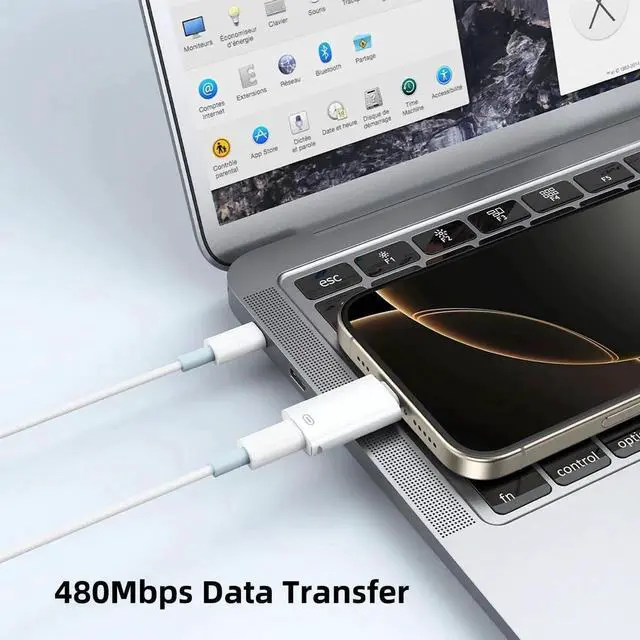 Alt view image 2 of 7 - JAENFONG USB C to Light-ning Headphone Audio Adapter with Charge Data for iPhone 16/15 Series iPad MacBook and More Not for Lavalier Microphones/OTG and Devices with Cases White