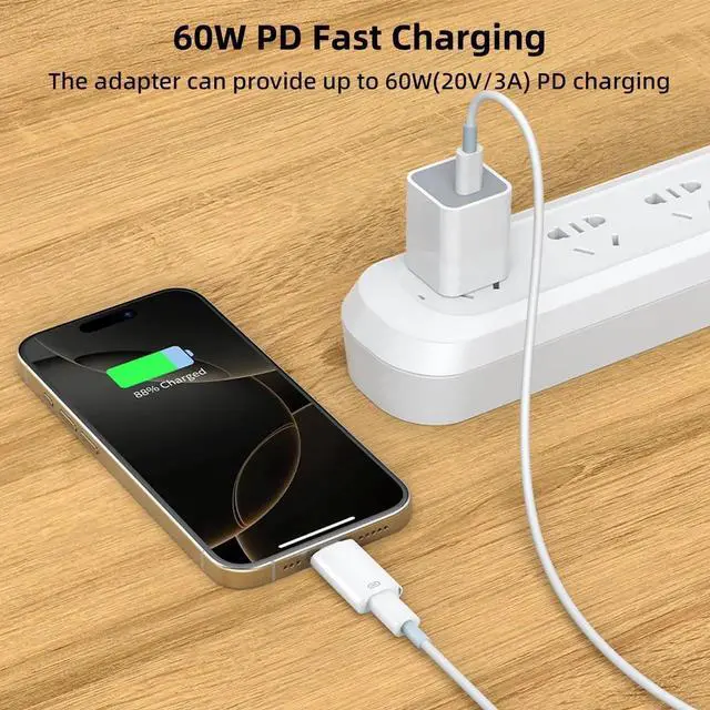 Alt view image 7 of 7 - JAENFONG USB C to Light-ning Headphone Audio Adapter with Charge Data for iPhone 16/15 Series iPad MacBook and More Not for Lavalier Microphones/OTG and Devices with Cases White