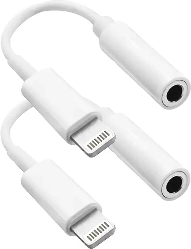 Main image of [ MFi Certified] 2 Pack for iPhone 3.5mm Headphones Adapter Lightning to 3.5 mm Headphone/Earphone Jack Converter Audio Aux Dongle Compatible with iPhone 14 13 12 11 Pro XR XS Max X 8 7.