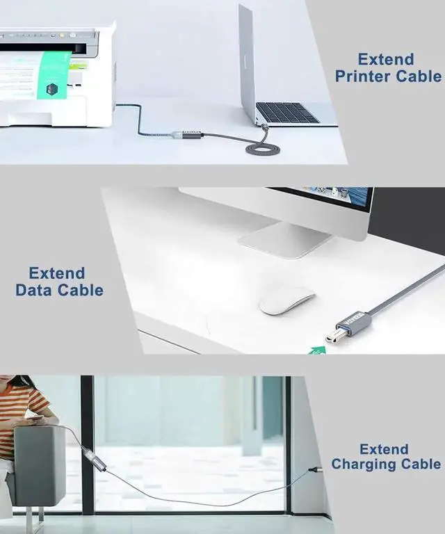 Alt view image 3 of 7 - USB C to USB 3.0 Adapter (6.6ft) USB Type C Male to USB 3.0 Female OTG Cable Thunderbolt3 to USB Adapter Compatible with iPhone 16 Pro Max/16 Plus/16/15 iPad MacBook Pro/Air 2023 Galaxy S24/S23/S22