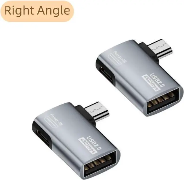 Alt view image 6 of 6 - JAENFONG Powered Right Angle USB 2.0 Micro Male to USB Female Host OTG Adapter for FirestickPS ClassicSNES Mini NES/SNES Classic Chromecast and More Smartphone or Tablet (2 Pack)