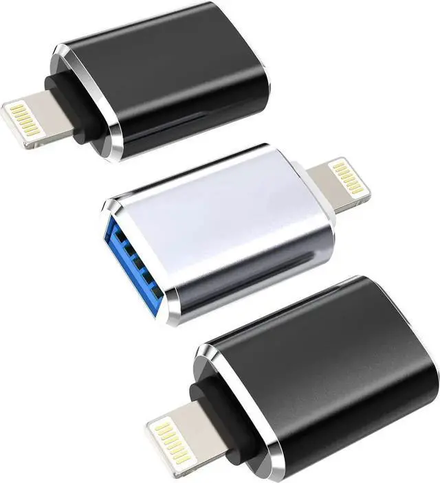 Main image of iPhone OTG Adapter Lightning Male to USB Female Dongle Converter(3Pack)for 14 13 12 11 Pro Max Xr X Xs Se 7 8Plus iPad Air Camera Card Reader USB Flash Drive Mouse Keyboard Hub MIDI U Disk Piano
