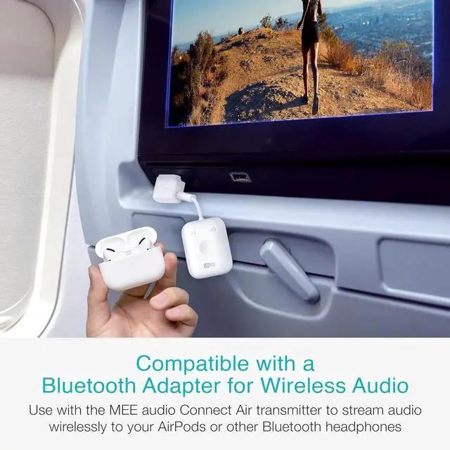 Alt view image 4 of 5 - JAENFONG Airplane Headphone Adapter for in-Flight Entertainment Systems - Dual 3.5mm Male to 3.5mm Female - Works with Headphones Headsets and Bluetooth Adapters (2 Pack) White