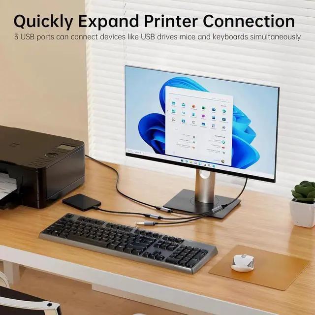 Alt view image 4 of 7 - JAENFONG USB C to USB Adapter USB Female to USB C Male Cable Adapter for Data Transfer/Charging Triple USB OTG Adapter Compatible with Laptop MacBook iPhone 15/16