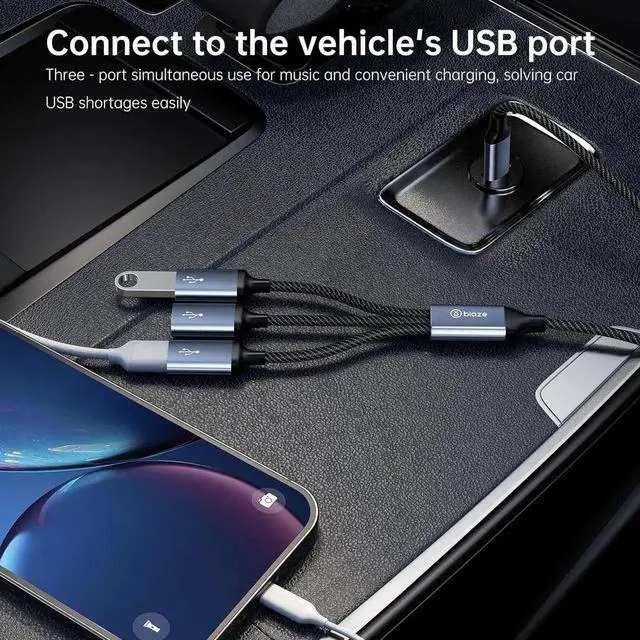 Alt view image 7 of 7 - JAENFONG USB C to USB Adapter USB Female to USB C Male Cable Adapter for Data Transfer/Charging Triple USB OTG Adapter Compatible with Laptop MacBook iPhone 15/16