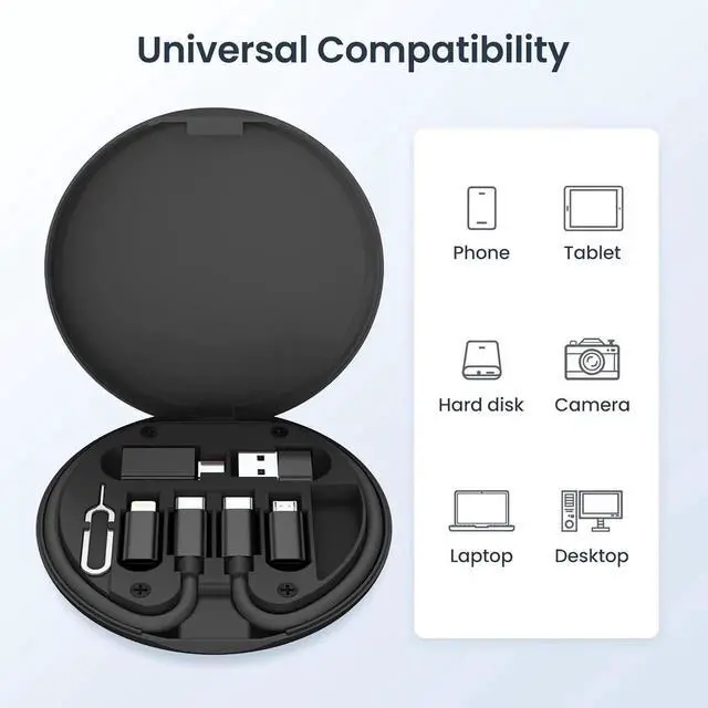 Alt view image 3 of 6 - JAENFONG Multi USB Charging Adapter Kit USB to USBC Adaptor Type C to USB 3.0 OTG Converter USB C to Micro IOS Portable Case with 1Ft 100W Charger Cable for iPhone 16 15 Max Pro Galaxy S25 Plus