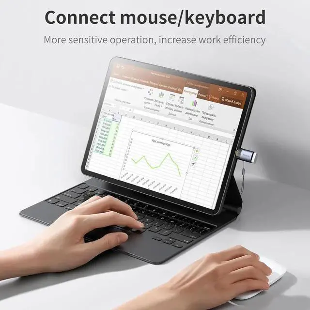 Alt view image 4 of 7 - Mcdodo USB to Lightning OTG Adapter USB Female to Lightning Male Converter Support Camera Card Reader Mouse Keyboard Hubs Piano Converter Connect U Disk Compatible iPhone 14 13 12 11 iPad Air Pro Mini