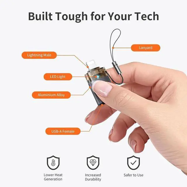 Alt view image 2 of 7 - Mcdodo USB to Lightning OTG Adapter USB Female to Lightning Male Converter Support Camera Card Reader Mouse Keyboard Hubs Piano Converter Connect U Disk Compatible iPhone 14 13 12 11 iPad Air Pro Mini