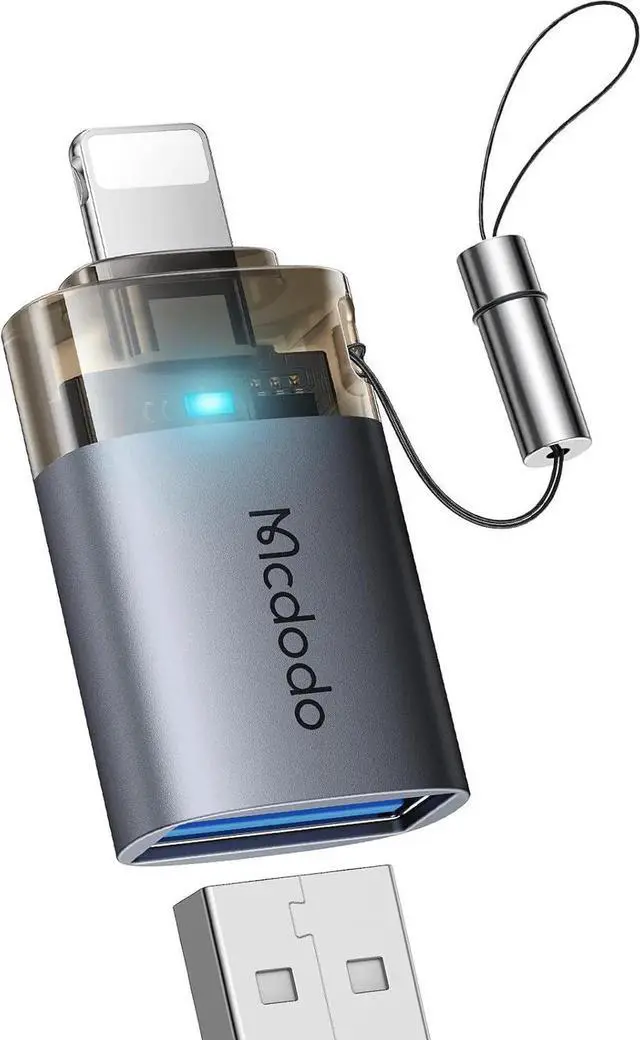 Main image of Mcdodo USB to Lightning OTG Adapter USB Female to Lightning Male Converter Support Camera Card Reader Mouse Keyboard Hubs Piano Converter Connect U Disk Compatible iPhone 14 13 12 11 iPad Air Pro Mini