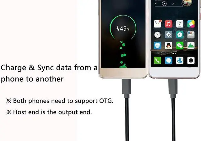Alt view image 4 of 7 - JAENFONG USB Micro Male to Micro Male OTG Adapter Cable (1m)