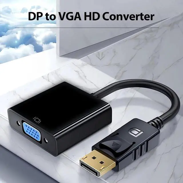 Alt view image 3 of 6 - JAENFONG Display Port to VGA Adapter Gold-Plated DP to VGA Converter(Male to Female) Compatible with Desktop PC Computer Laptop HDTV Projector (4PCS)