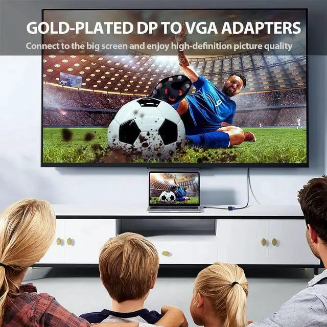 Alt view image 2 of 6 - JAENFONG Display Port to VGA Adapter Gold-Plated DP to VGA Converter(Male to Female) Compatible with Desktop PC Computer Laptop HDTV Projector (4PCS)