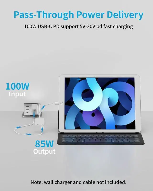 Alt view image 5 of 6 - USB-C to HDMI Adapter for iPhone 17 16 15 MacBook iPad 4K@60Hz Type C to HDMI Adapter with 100W PD Multiport Digital AV Converter for Galaxy Pixel Tablets Switch Laptop to HDTV Projector Monitor