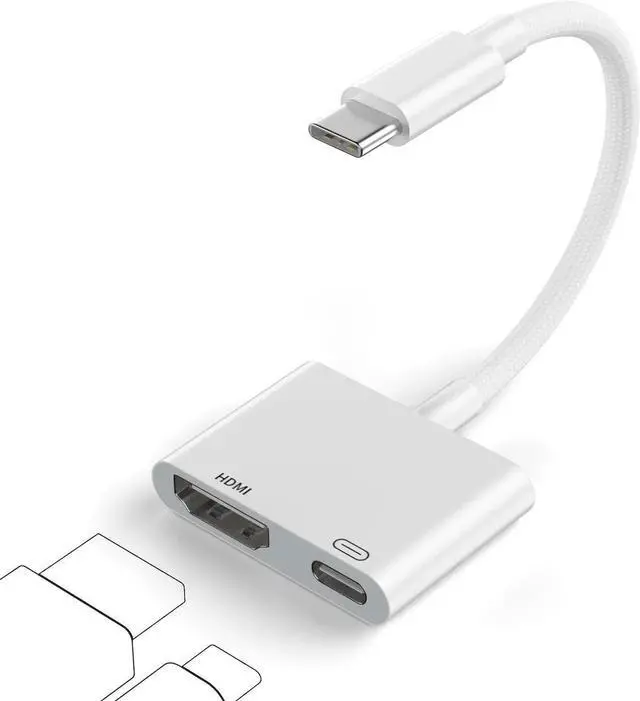 Main image of USB-C to HDMI Adapter for iPhone 17 16 15 MacBook iPad 4K@60Hz Type C to HDMI Adapter with 100W PD Multiport Digital AV Converter for Galaxy Pixel Tablets Switch Laptop to HDTV Projector Monitor