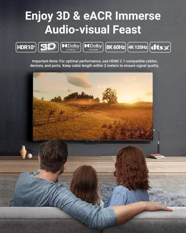 Alt view image 7 of 7 - JAENFONG 8K Short HDMI Extender Cable 0.6 FT Ideal for Tight Spaces HDMI Extension Male to Female Adapter Compatible with TV Stick HDTV Game Console Laptop (1 Pack 0.6FT)