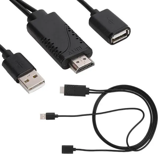 Alt view image 2 of 6 - JAENFONG 2 in 1 1080P USB Female to HDMI Male HDTV Adapter Cable Cord for Android