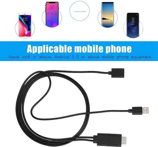 Alt view image 5 of 6 - JAENFONG 2 in 1 1080P USB Female to HDMI Male HDTV Adapter Cable Cord for Android