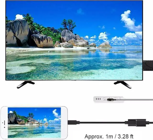 Alt view image 3 of 6 - JAENFONG 2 in 1 1080P USB Female to HDMI Male HDTV Adapter Cable Cord for Android