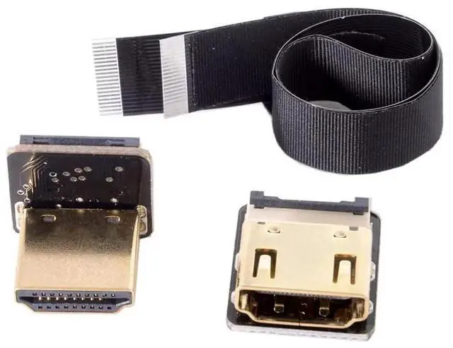 Alt view image 4 of 7 - JAENFONG CYFPV Up Angled 90 Degree HDMI Male to Female FPC Flat Cable for HDTV Multicopter Aerial Photography