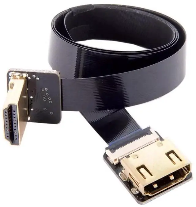 Alt view image 3 of 7 - JAENFONG CYFPV Up Angled 90 Degree HDMI Male to Female FPC Flat Cable for HDTV Multicopter Aerial Photography