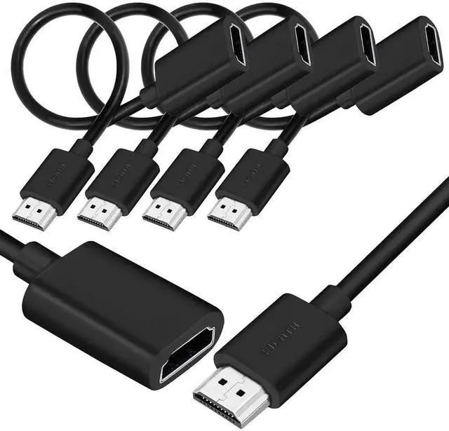 Alt view image 5 of 7 - JAENFONG 4 Pack 19 Pin Male to Female HDMI Extension Cable Support 4K 1080P HDMI Extender Adapter Compatible for TV Stick DVD HDTV LCD HD TV (1FT Black)