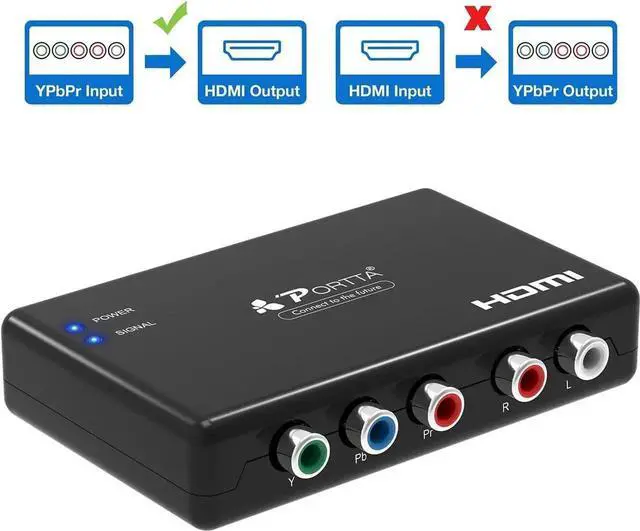 Main image of JAENFONG Component to HDMI Converter YPbPr RGB + R/L Audio to HDMI v1.3 Converter Adapter Support 1080P 2 Channel LPCM for HDTV PS2 PS3 HDVD Player Wii Xbox